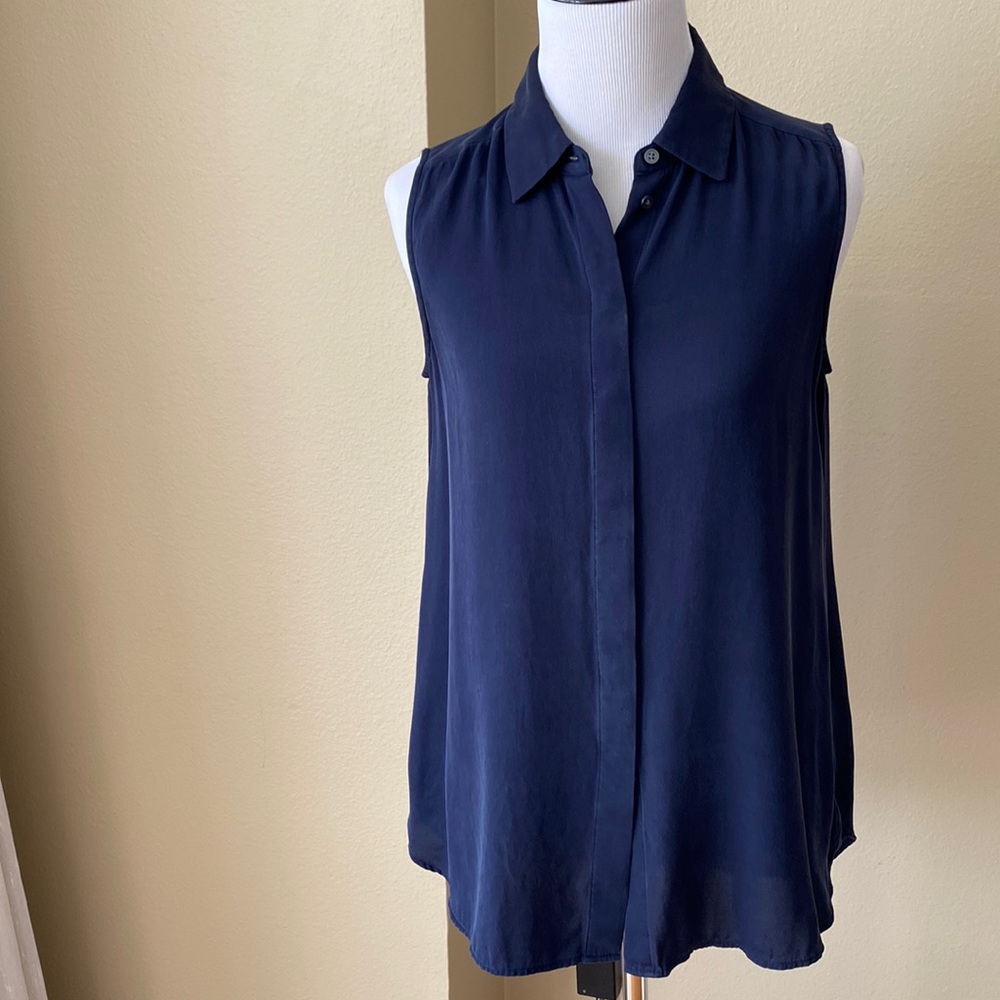 Banana Republic Navy Blue Sleeveless Blouse